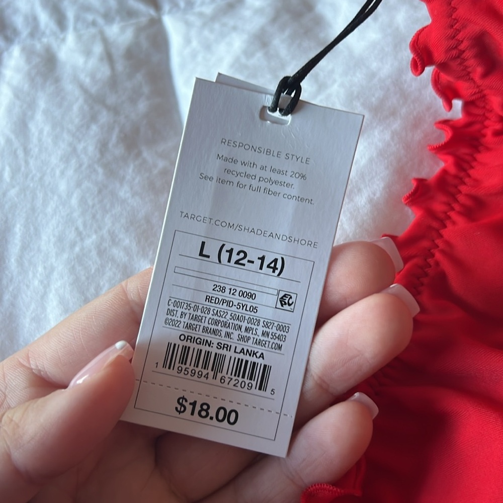 Red, Ruffled Bikini Bottom - Picture 4 of 4